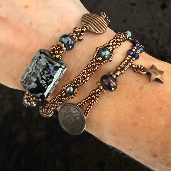 Curated Jewelry Set #25 - 2 Wrap Bracelets/Necklaces, Earrings (multicolor) - Picture 3 of 8